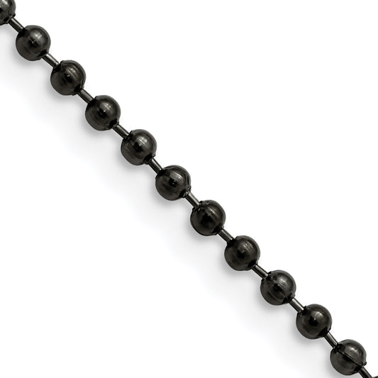 Stainless Steel Chisel Antiqued 2.4mm 18 Inch Beaded Ball Chain