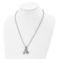 Stainless Steel Chisel Antiqued And Polished Celtic Knot Pendant On A 22 Inch Ball Chain Necklace