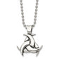 Stainless Steel Chisel Antiqued And Polished Celtic Knot Pendant On A 22 Inch Ball Chain Necklace