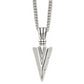 Stainless Steel Chisel Antiqued And Polished Dagger Pendant On A 22 Inch Curb Chain Necklace