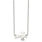 Stainless Steel Chisel Polished Faith Sideways Cross On A 19 Inch Cable Chain Necklace