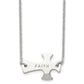 Stainless Steel Chisel Polished Faith Sideways Cross On A 19 Inch Cable Chain Necklace