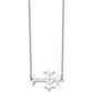 Stainless Steel Chisel Brushed And Polished Flame Design Sideways Cross On A 21 Inch Cable Chain Necklace