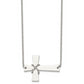 Stainless Steel Chisel Polished Sideways Cross With Chain On A 21 Inch Cable Necklace