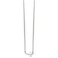 Stainless Steel Chisel Polished Sideways Cross On An 18 Inch Cable Chain Necklace