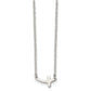 Stainless Steel Chisel Polished Sideways Cross On An 18 Inch Cable Chain Necklace