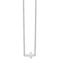 Stainless Steel Chisel Polished Sideways Cross On An 18 Inch Cable Chain Necklace