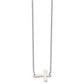 Stainless Steel Chisel Polished Sideways Cross On A 17 Inch Cable Chain Necklace