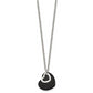 Stainless Steel Chisel Polished Black Ip-Plated Hearts On A 18 Inch Cable Chain Necklace