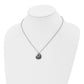 Stainless Steel Chisel Polished Black Ip-Plated Hearts On A 18 Inch Cable Chain Necklace