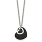 Stainless Steel Chisel Polished Black Ip-Plated Hearts On A 18 Inch Cable Chain Necklace