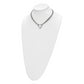 Stainless Steel Chisel Polished Heart On A 17 Inch Cable Chain Multi Strand Necklace