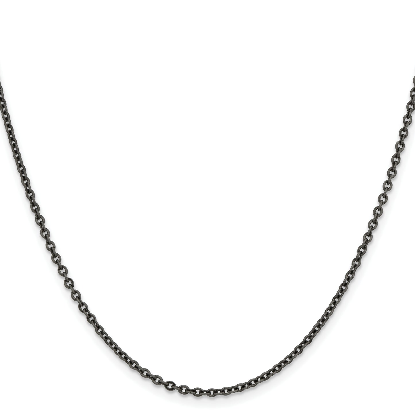 Stainless Steel Chisel Oxidized 18 Inch Cable Chain