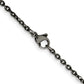 Stainless Steel Chisel Oxidized 18 Inch Cable Chain