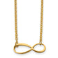 Stainless Steel Chisel Polished Yellow Ip-Plated Infinity Symbol On A 20 Inch Cable Chain Necklace