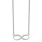 Stainless Steel Chisel Polished Infinity Symbol With Cz On A 20 Inch Cable Chain Necklace