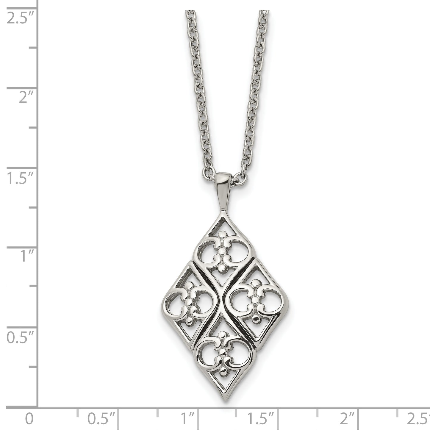 Stainless Steel Chisel Polished Pendant On A 20 Inch Cable Chain Necklace