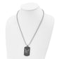 Stainless Steel Chisel Polished Black Ip-Plated With Cz Eagle Reversible Dog Tag On A 22 Inch Ball Chain Necklace