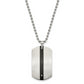 Stainless Steel Chisel Polished Black Ip-Plated With Cz Eagle Reversible Dog Tag On A 22 Inch Ball Chain Necklace