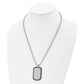 Stainless Steel Chisel Polished Black Ip-Plated With Cz Dog Tag On A 22 Inch Ball Chain Necklace