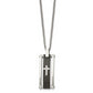 Stainless Steel Chisel Polished Black Ip-Plated With Cz Cross Pendant On A 22 Inch Curb Chain Necklace