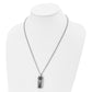 Stainless Steel Chisel Polished Black Ip-Plated With Cz Cross Pendant On A 22 Inch Curb Chain Necklace