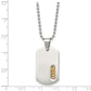 Stainless Steel Chisel Polished Yellow Ip-Plated Dog Tag On A 22 Inch Ball Chain Necklace