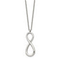 Stainless Steel Chisel Polished Infinity Symbol On An 18 Inch Cable Chain Necklace