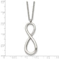 Stainless Steel Chisel Polished Infinity Symbol On An 18 Inch Cable Chain Necklace