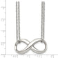 Stainless Steel Chisel Polished Infinity Symbol On An 18 Inch 2-Strand Cable Chain Necklace