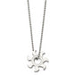 Stainless Steel Chisel Polished Sun Burst Pendant On A 22 Inch Ball Chain Necklace