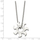 Stainless Steel Chisel Polished Sun Burst Pendant On A 22 Inch Ball Chain Necklace