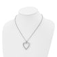 Stainless Steel Chisel Polished Twisted Heart Pendant On An 18 Inch Cable Chain Necklace