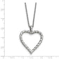 Stainless Steel Chisel Polished Twisted Heart Pendant On An 18 Inch Cable Chain Necklace