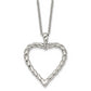 Stainless Steel Chisel Polished Twisted Heart Pendant On An 18 Inch Cable Chain Necklace