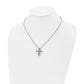 Stainless Steel Chisel Polished Open Cross Pendant On An 18 Inch Cable Chain Necklace