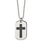 Stainless Steel Chisel Polished Black Ip-Plated 2 Piece Lord'S Prayer Dog Tag On A 24 Inch Ball Chain Necklace