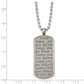 Stainless Steel Chisel Antiqued Brushed And Textured Live/Dream/Believe Dog Tag On A 24 Inch Ball Chain Necklace