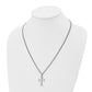 Stainless Steel Chisel Brushed Cross Pendant On A 22 Inch Curb Chain Necklace