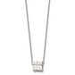 Stainless Steel Chisel Polished Love Blocks On A 18.5 Inch Cable Chain Necklace