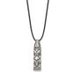 Stainless Steel Chisel Antiqued And Polished With Yellow Ip-Plated Accent Star Of David Pendant On A 20 Inch Leather Cord Necklace