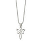 Stainless Steel Chisel Polished Fancy Cross Pendant On A 22 Inch Ball Chain Necklace