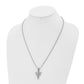 Stainless Steel Chisel Polished Fancy Cross Pendant On A 22 Inch Ball Chain Necklace