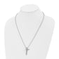 Stainless Steel Chisel Polished Cross Pendant On A 22 Inch Ball Chain Necklace