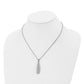 Stainless Steel Chisel Polished With Crystal Teardrop Pendant On An 18 Inch Box Chain Necklace