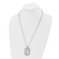 Stainless Steel Chisel Polished With 18K Gold Accent .01 Carat Diamond Dog Tag On A 24 Inch Ball Chain Necklace