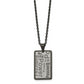 Stainless Steel Chisel Brushed And Polished Black Ip-Plated Power Passion Pendant On A 22 Inch Cable Chain Necklace