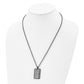 Stainless Steel Chisel Brushed And Polished Black Ip-Plated Power Passion Pendant On A 22 Inch Cable Chain Necklace