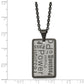 Stainless Steel Chisel Brushed And Polished Black Ip-Plated Power Passion Pendant On A 22 Inch Cable Chain Necklace