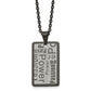 Stainless Steel Chisel Brushed And Polished Black Ip-Plated Power Passion Pendant On A 22 Inch Cable Chain Necklace